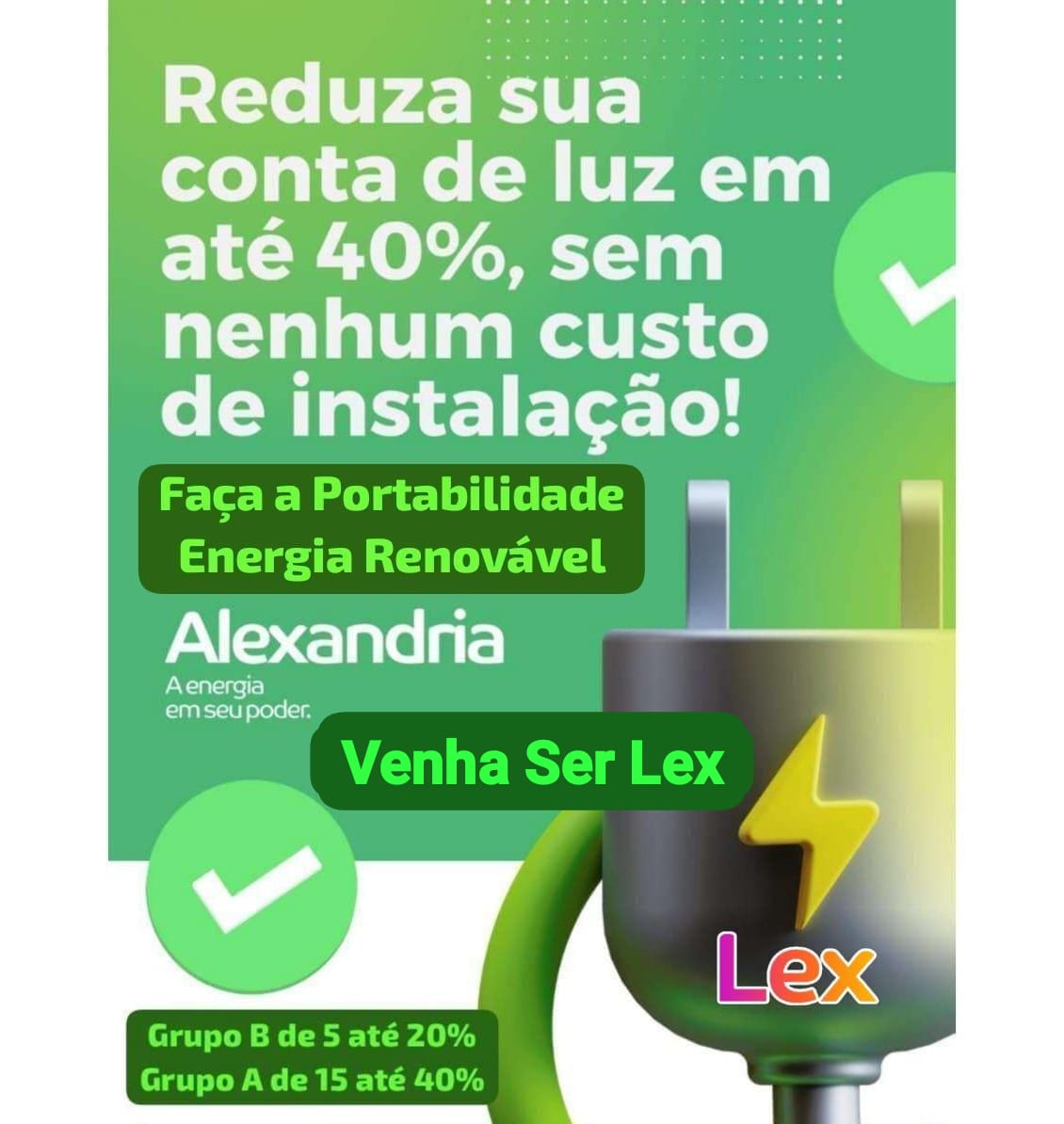 Reduza sua conta de luz com o Lex Alexandria