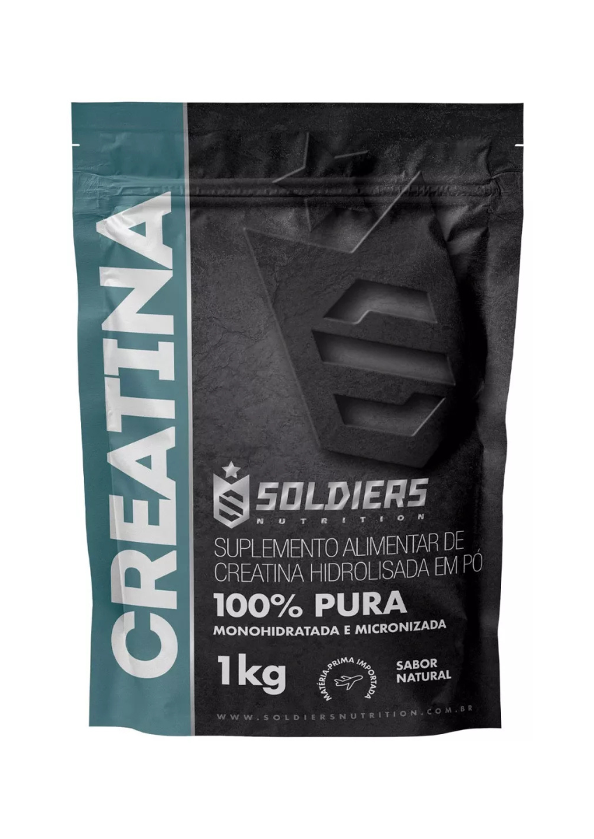 Creatina Monohidratada 1Kg 100% Pura Soldiers Nutrition Sem sabor