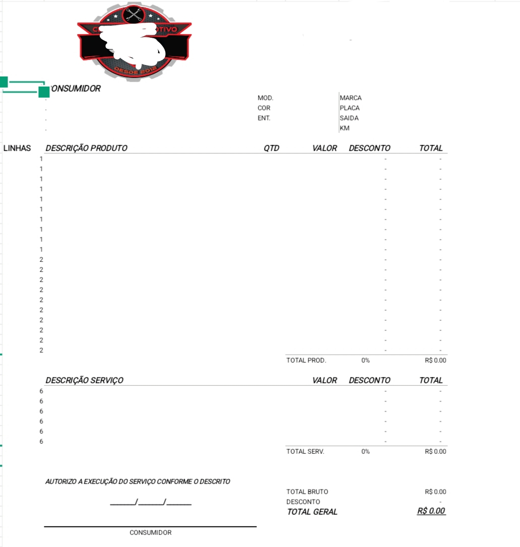 Planilha Profissional Para Oficina Mecânica