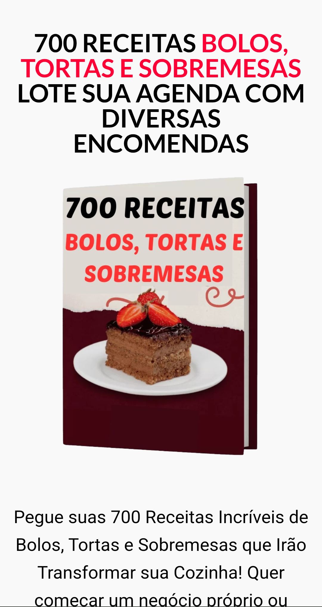 Receitas de bolos e doces