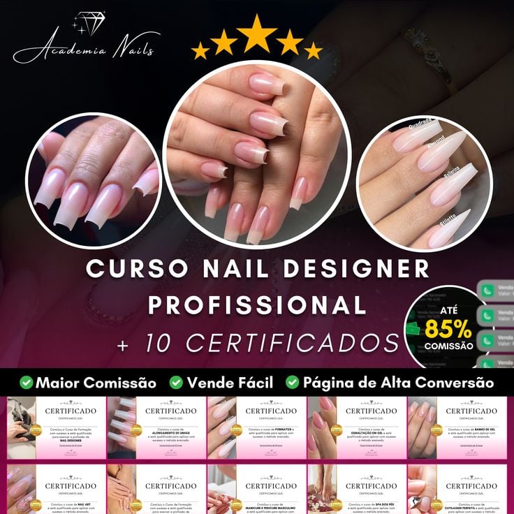 Nail Designer Profissional - Curso Completo Alongamento de Unhas