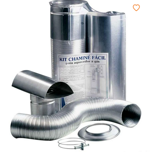 Kit Chaminé Fácil Alumínio Westaflex 100mm x 1,50m Flextic para Aquecedor à Gas