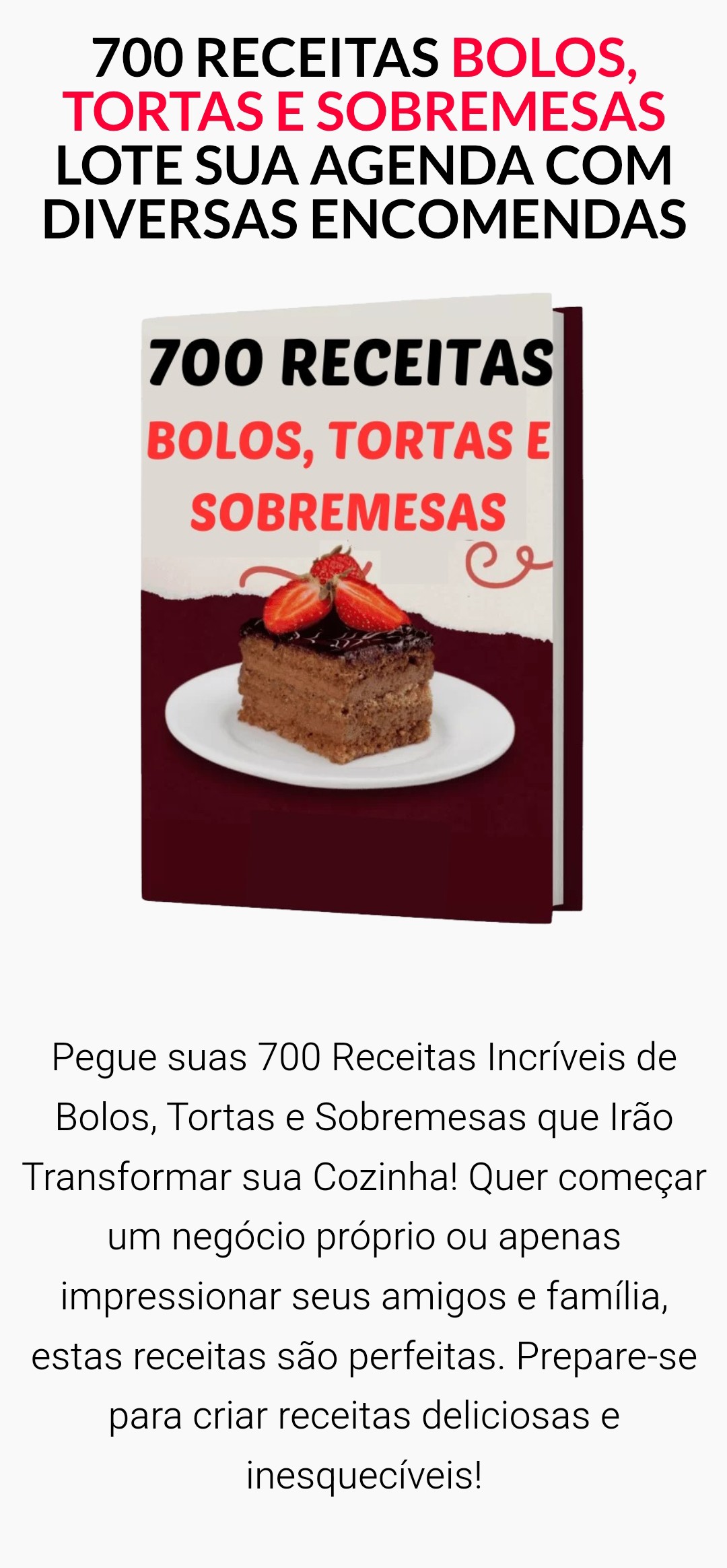 700 Receitas de bolos, tortas e sobremesas