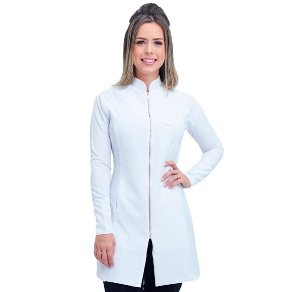 Jaleco Estético Feminino Branco FRETE GRÁTIS