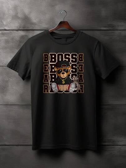 Camisa Boss Com Estampa de Urso