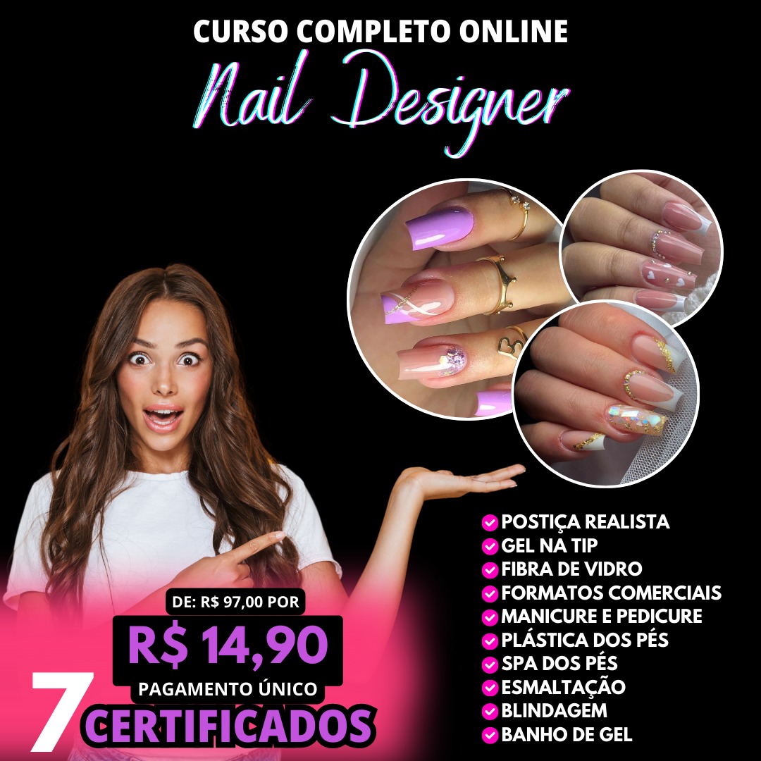 Curso Completo de Nail Design: Aprenda a Criar Unhas Perfeitas e Lucre com Sua Paixão!