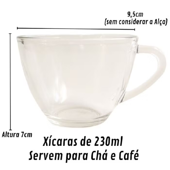 Jogo Xícaras de Chá Café e Pires Coração Madeira Mesa Posta