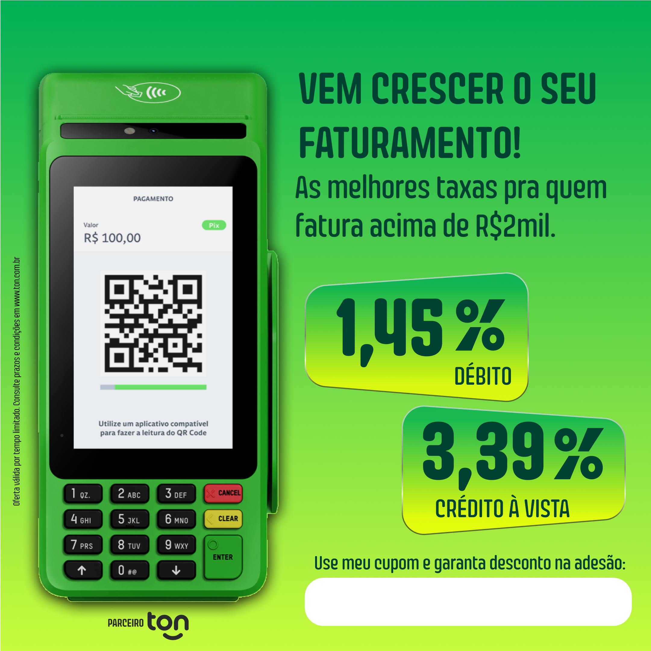 Ton maquininha meno taxa do mercado frete grátis t3 smart ton brother