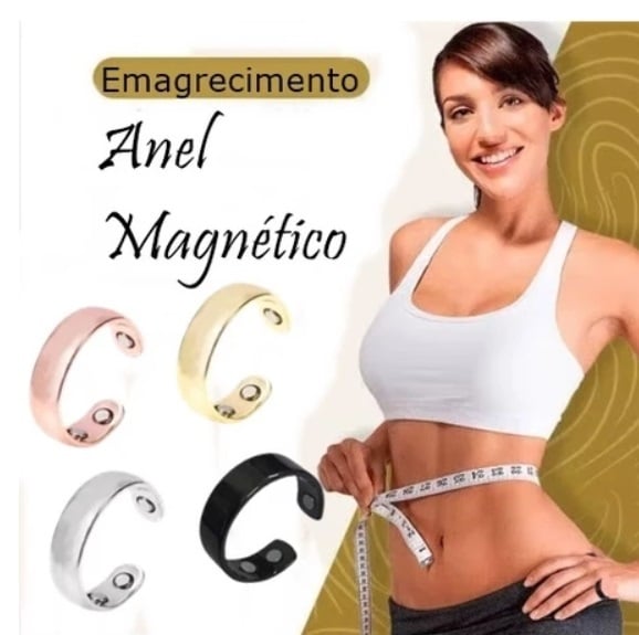 Anel Magnetico Emagrecimento Total Health Ajustável 4 polos de magnetismo