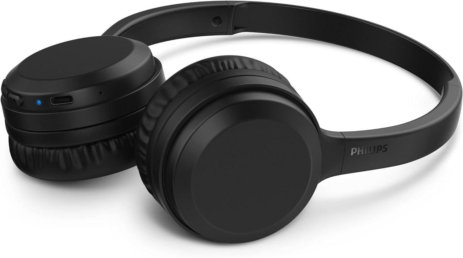 Headphone Philips bluetooth on-ear com microfone e energia para 15 horas na cor preto TAH1