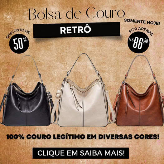 Oferta relâmpago! Bolsa retrô (couro original)