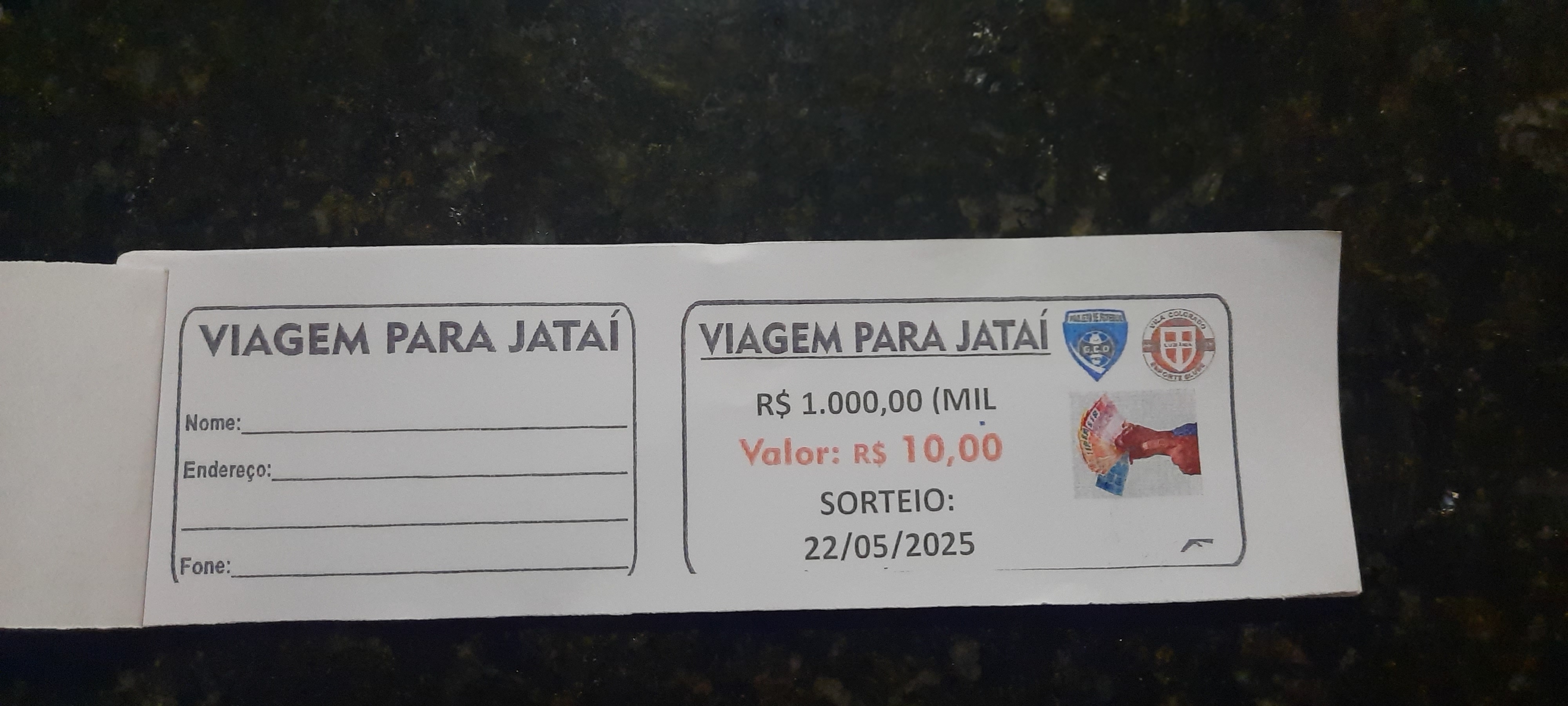 Vendo rifas para eu ir a jatai pois vou fazer uma viagem para jogar la