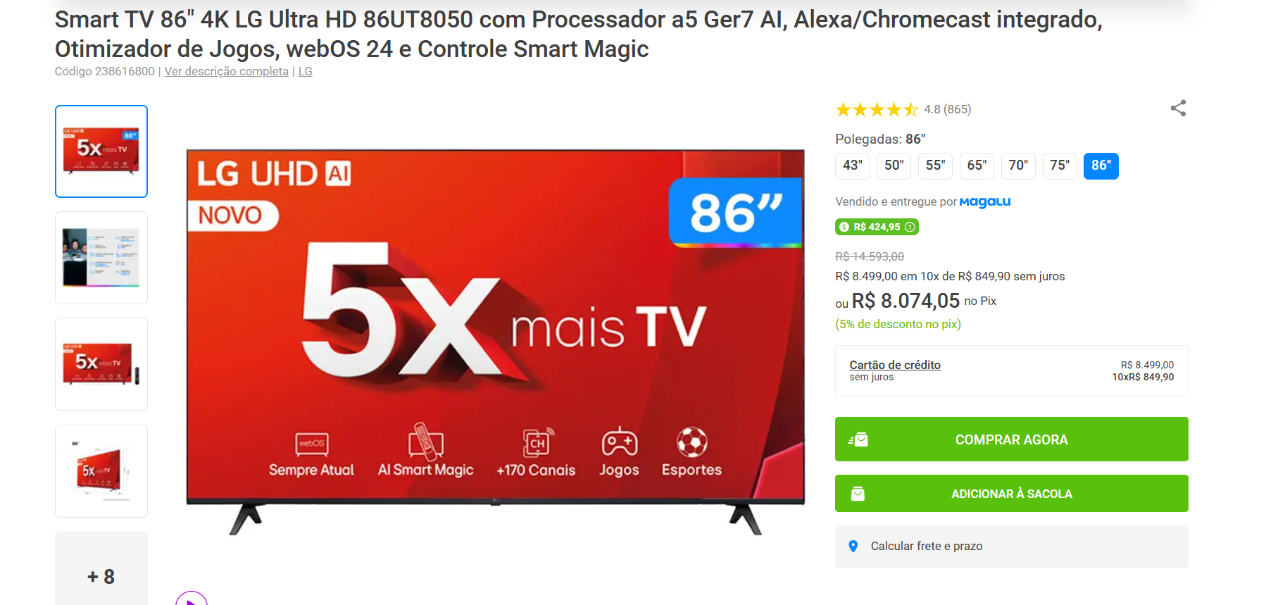 Smart TV 86 PROMOÇÃO