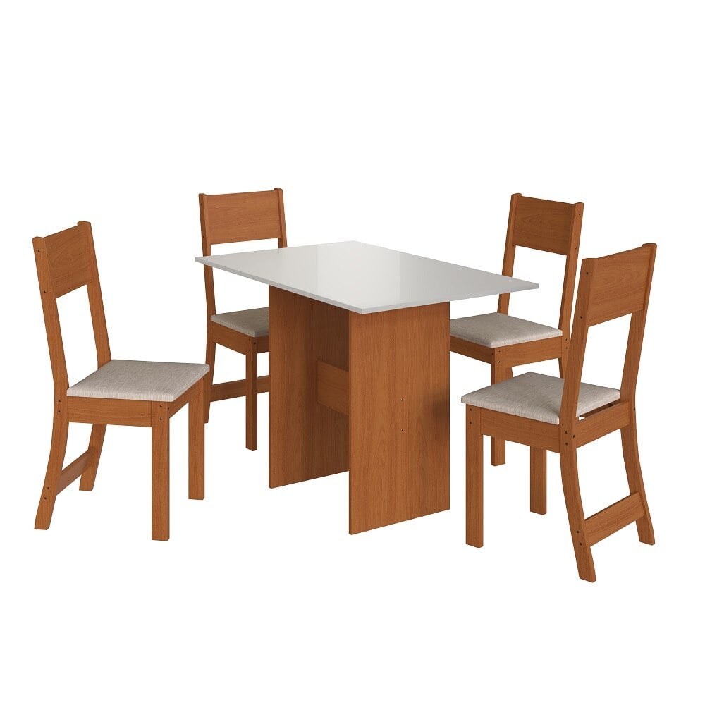 Conjunto de Mesa para Sala de Jantar Indekes Karla 04 Cadeiras - Freijo