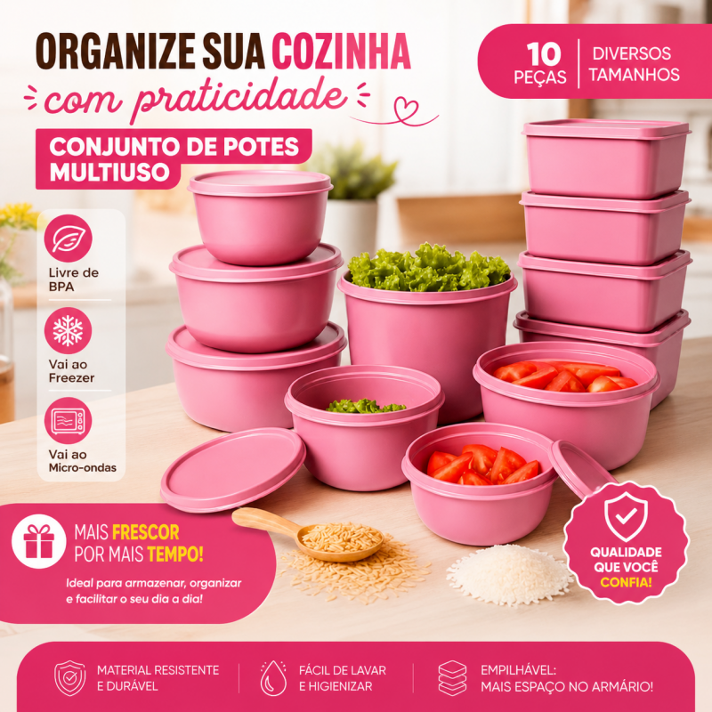 Jogo de potes para cozinha