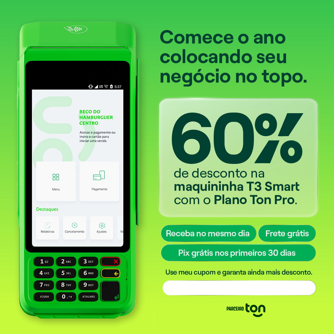 Maquininha TON T3 Smart