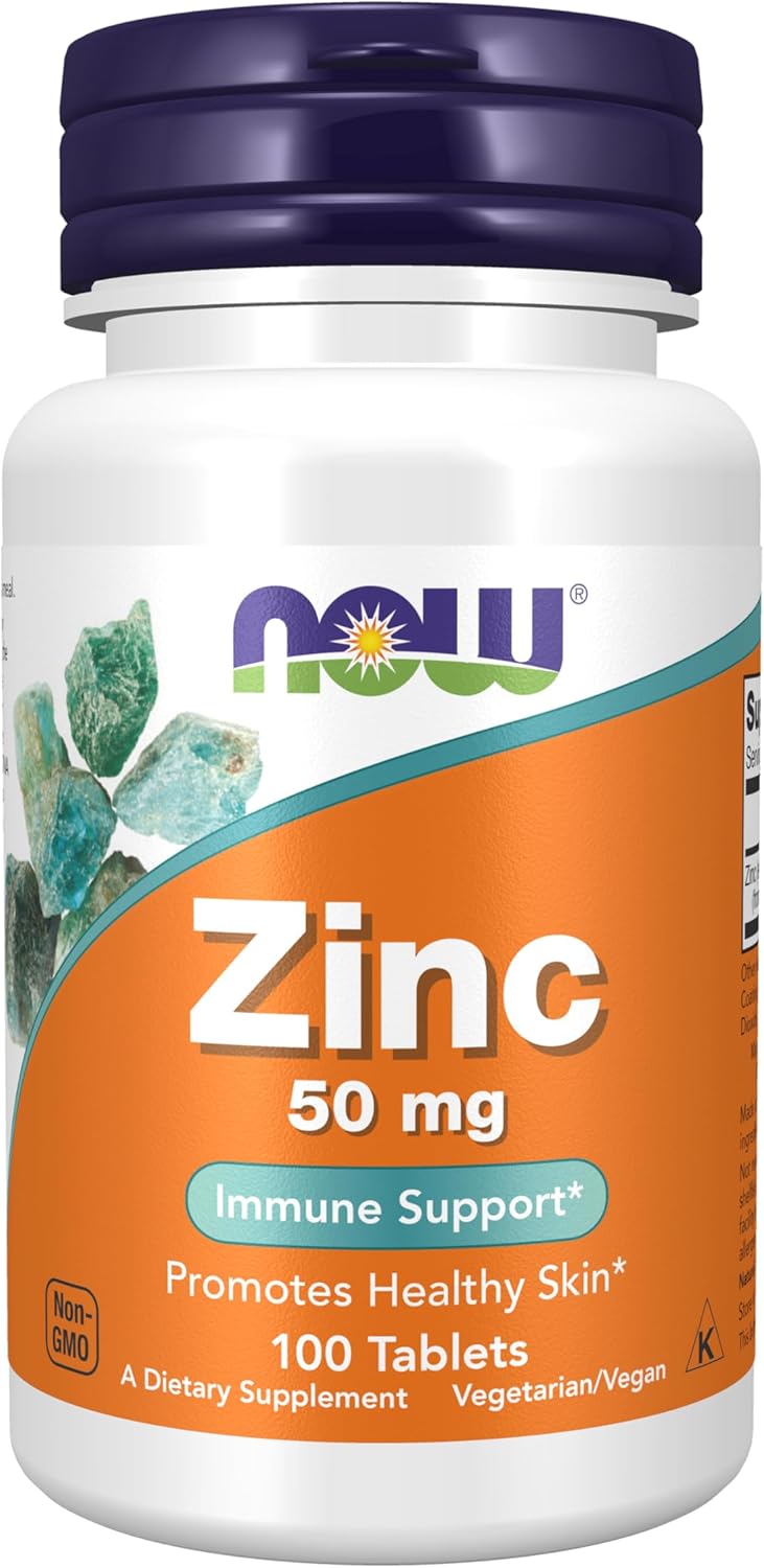 NOW Foods - Zinco 50 mg. - 100 comprimidos