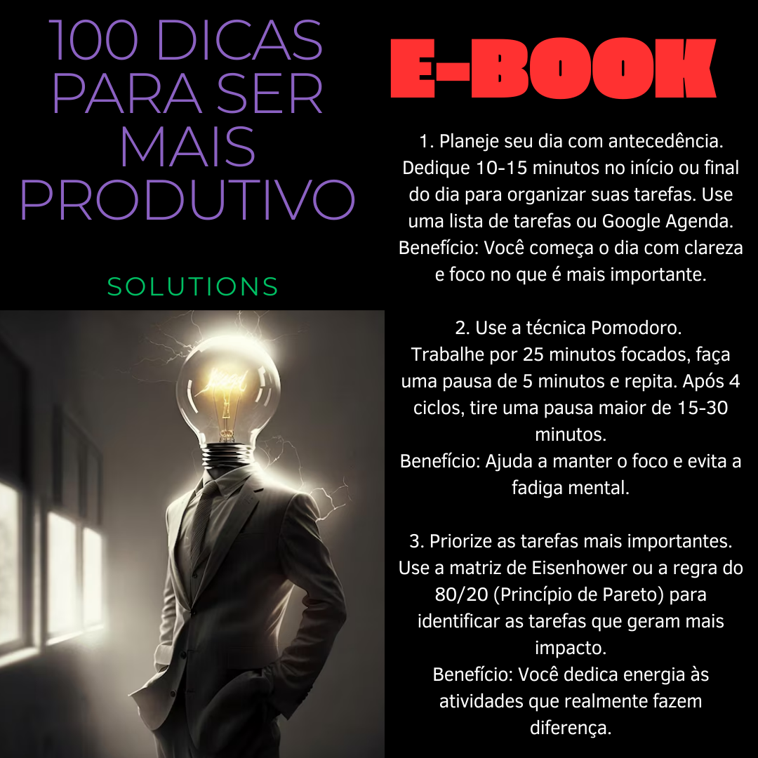 E-book: 101 Dicas Para Ser Mais Produtivo