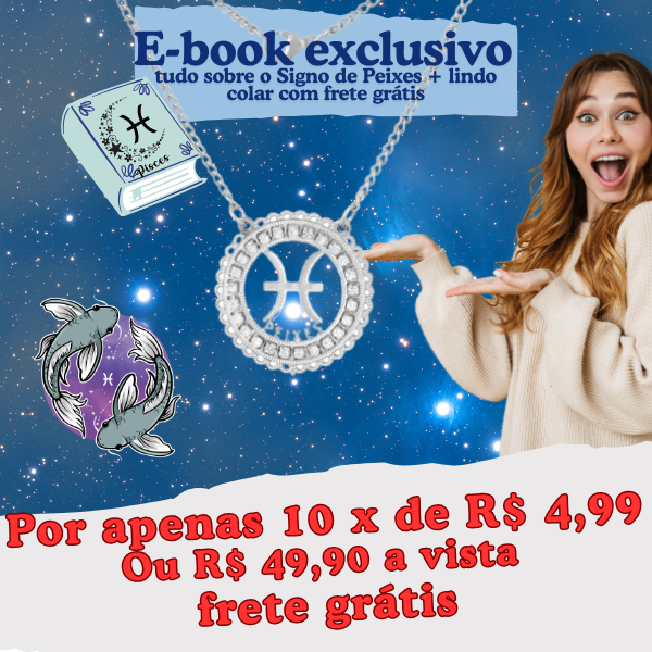 Colar + Ebook Signo de Peixes Presente Especial para Piscianos!