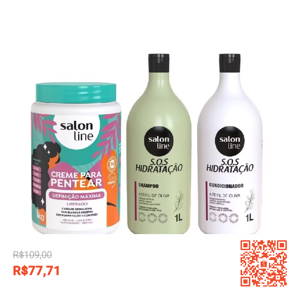 Kit de shampoo e condicionador salon line