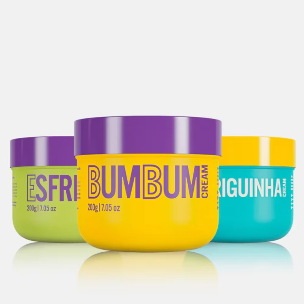 Kit Trio Cuidado Diário:Bumbum Cream + Esfrega Esfoliante + Barriguinha Cream